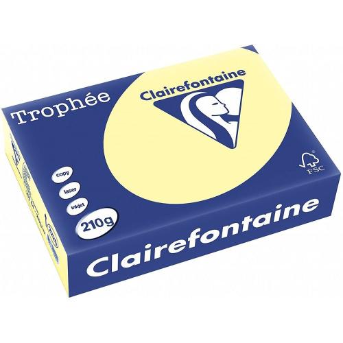 Clairefontaine Trophée - Papier Couleur - A4 (210 x 297 mm) - 210 g/m² - 250 feuilles - Canari