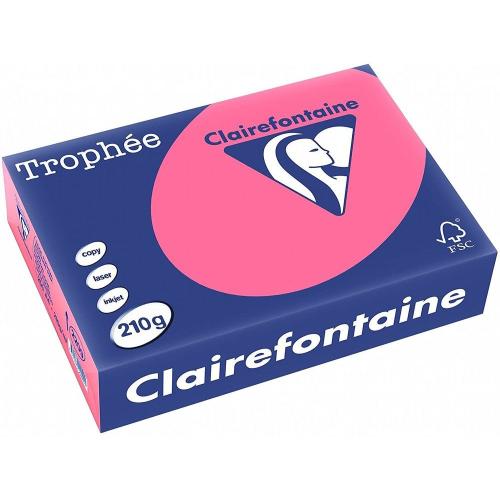 Clairefontaine Trophée - Papier Couleur - A4 (210 x 297 mm) - 210 g/m² - 250 feuilles - Rose Fuchsia