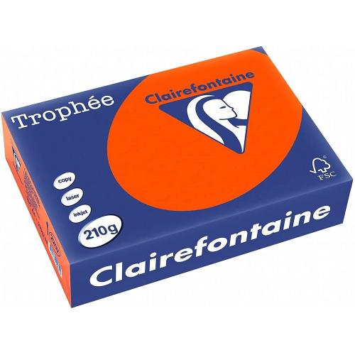 Clairefontaine Trophée - Papier Couleur - A4 (210 x 297 mm) - 210 g/m² - 250 feuilles - Rouge cardinal