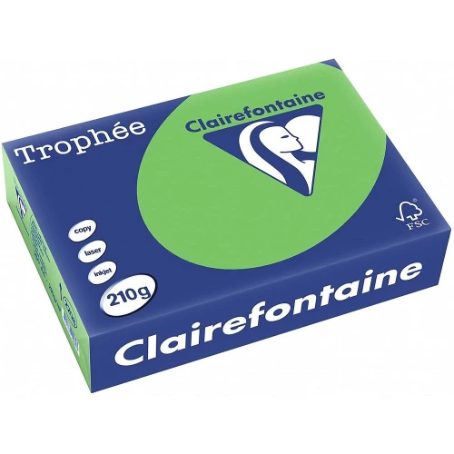 Clairefontaine Trophée - Papier Couleur - A4 (210 x 297 mm) - 210 g/m² - 250 feuilles - Vert menthe