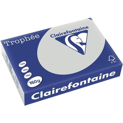 Clairefontaine Trophée - Papier Couleur - A4 (210 x 297 mm) - 160 g/m² - 250 feuilles - Gris acier