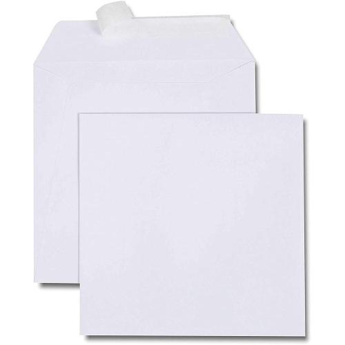 GPV 4364 - Enveloppe carrée au format 22x22 cm - 90g/m² - qualité supérieur - avec bande auto-adhésive - couleur blanc - Boite de 500