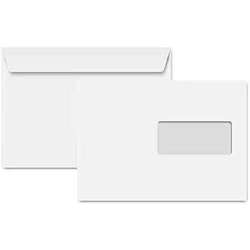 Clairalfa 1454C - Enveloppe recyclée format C5 (162x229 mm) - 80g/m² - avec bande auto-adhésive - fenêtre 45x100 - Boite de 500