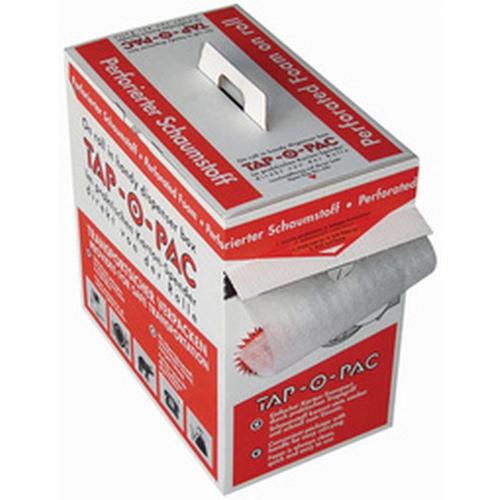 TAP Film mousse TAP-O-PAC, en carton distributeur, dimensions: (L)285 x (P)100 m, perforation tous les 300 mm, épaisseur: 1,54 mm, carton avec poignée de transport, protection contre les rayures