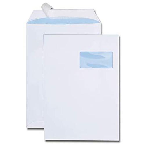 GPV 24301 - Enveloppe vélin blanc - format A4 (229x324 mm) - 90g/m² - avec bande auto-adhésive - fenêtre 50x100 - Boite de 250