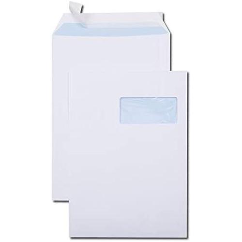 GPV 533 - Enveloppe vélin blanc - format A4 (229x324 mm) - 90g/m² - avec bande auto-adhésive - fenêtre 110x50 - Boite de 250