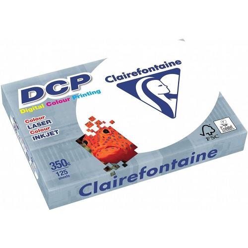 3806C - Ramette Papier A4 350g DCP Clairefontaine Blanc - 125 feuilles au format A4 (21x29,7cm)