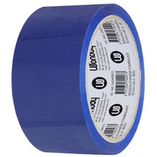 Wonday ruban adhésif d'emballage bleu en PP, 50 mm x 66 m, épaisseur 45 microns, forte adhérence, sans solvants