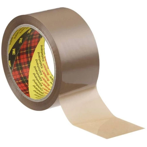 Scotch Ruban adhésif d'emballage, havane en PP, 50 mm x 100 m, en film polypropylène et adhésif acrylique épaisseur 40 microns, bruit réduit