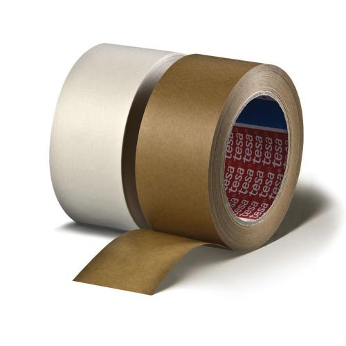 tesapack Ruban adhésif, papier kraft blanc, 50 mm x 50m, fort pouvoir adhésif pour une fermeture instantanée, pour un traitement manuel ou mécanique, utilisation pour la fermeture des cartons...